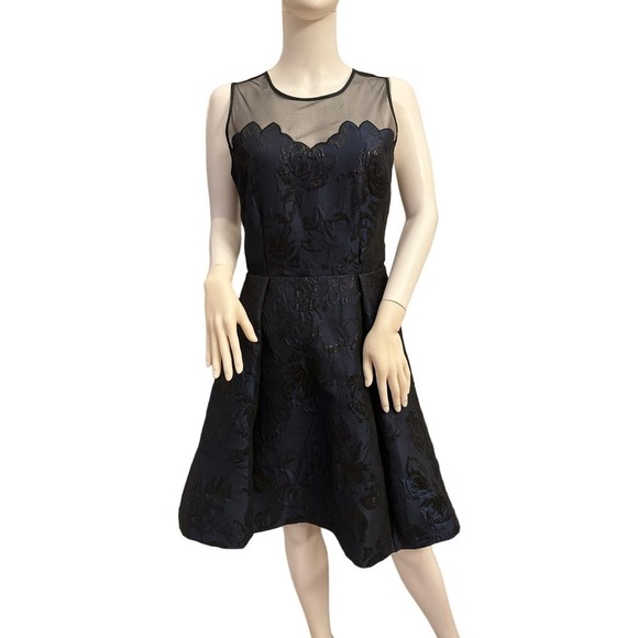 Carmen Dresses & Skirts - Luxe by Carmen Marc Valvo Blue and Black Cocktail Dress Size 4